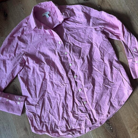 COS Pink Women’s Oversized Buttoned Down 100% Cotton Shirt Size 8 - Picture 1 of 4